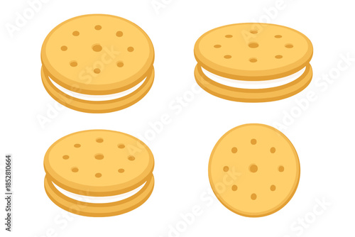 Four glowing golden crackers arranged in a grid