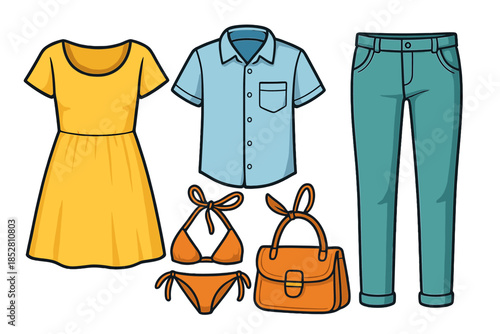 Summer Vacation Outfit Flat Lay