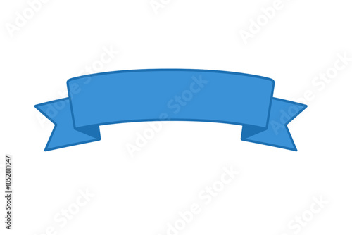 Blue Ribbon Banner with Glow on Dark Gradient Background