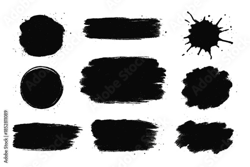 Grungy Ink Splatter and Brush Stroke Collection