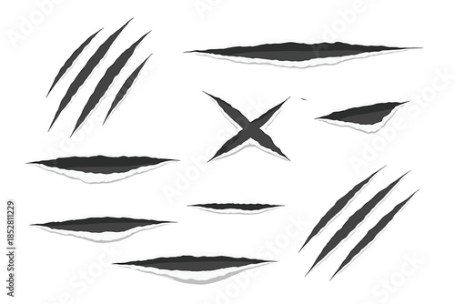 Torn Paper with Claw Marks