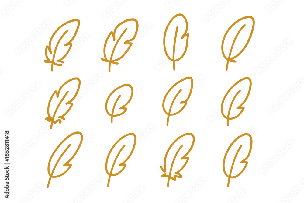 Fototapeta premium Orange feather pattern with glow effect