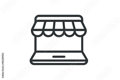 Online store icon on a gradient background