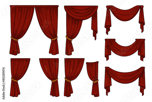 Red Theatre Curtains and Drapes Collection