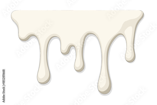 White liquid dripping from an edge