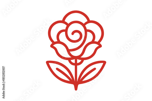 Red Neon Rose Emblem