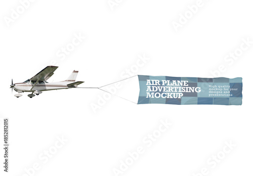 Plane Advertising Banner Mockup