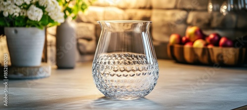 Wallpaper Mural Bright and Inviting Kitchen Scene Featuring Water Pitcher and Glassware on a Warm Cooking Surface Torontodigital.ca