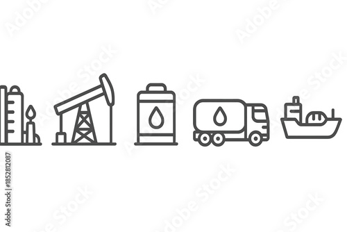 Oil and Gas Industry Icons Set