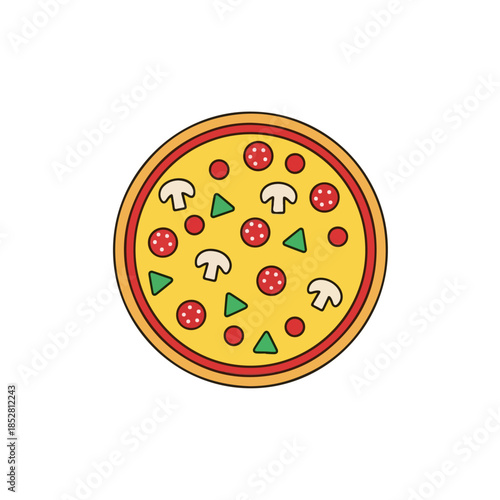 Delicious pizza isolated on transparent background
