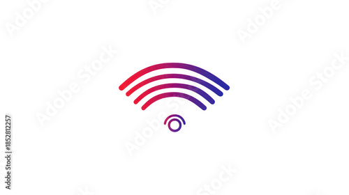 Abstract wifi symbol with gradient colors on transparent background