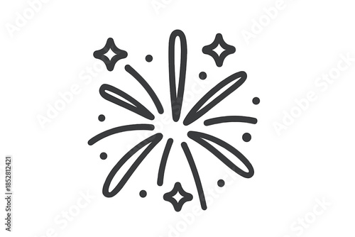 Minimalist Firework Icon on Gradient Background