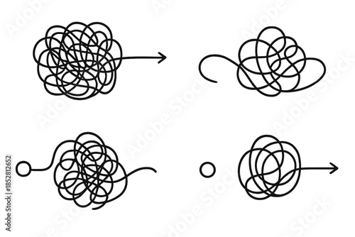 Tangled lines symbolizing chaos and order