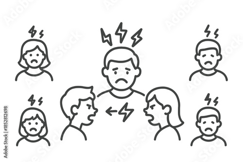 Group experiencing stress and conflict