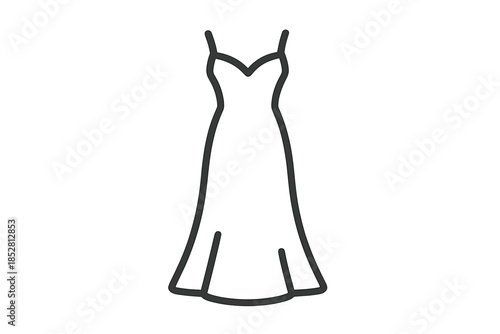 Outline of a formal dress on a gradient background
