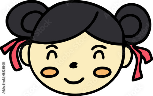 Cute Chinese Girl Character