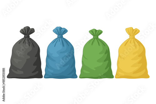 Four Glowing Garbage Bags