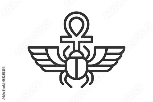 Winged Scarab Ankh Symbol