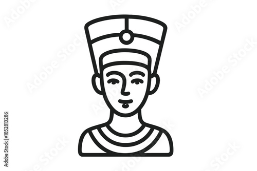Nefertiti bust icon with gradient background
