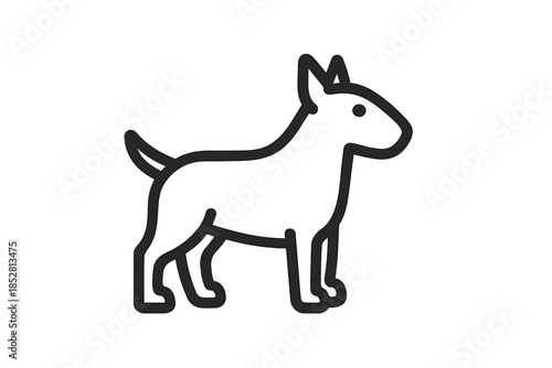 Bull Terrier dog outline on gray background