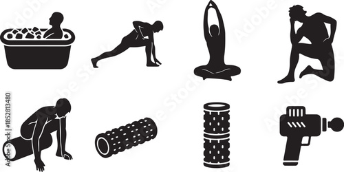 Wellness and recovery icon set vector
