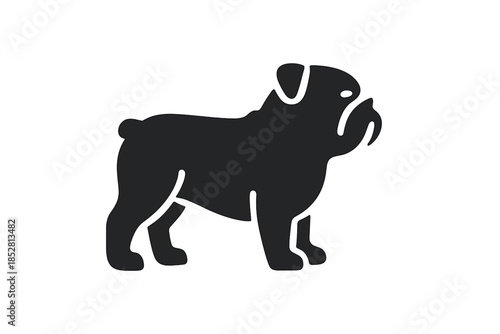 Bulldog silhouette against gradient background