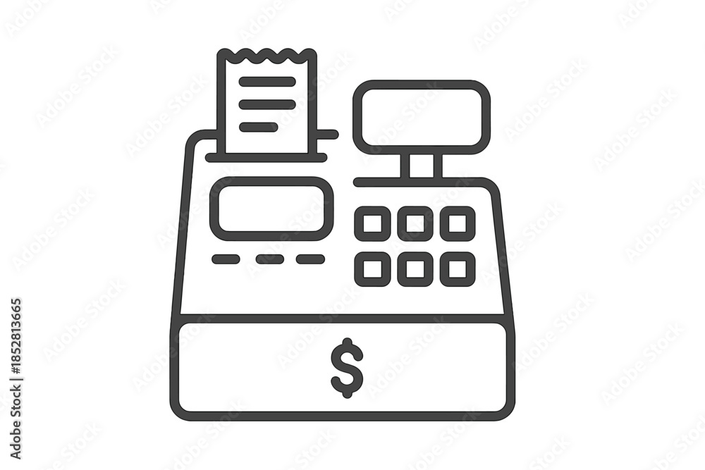 Fototapeta premium Cash Register Outline Icon