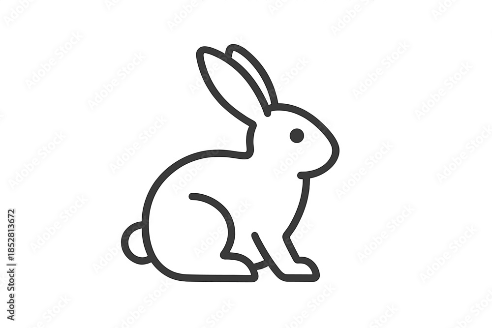Obraz premium Rabbit Silhouette on Grayscale Gradient Background