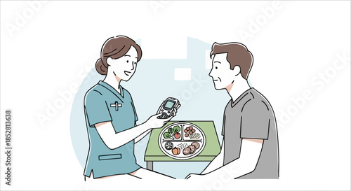 Medical Professional Handing Over Prescribed Meal to Patient.