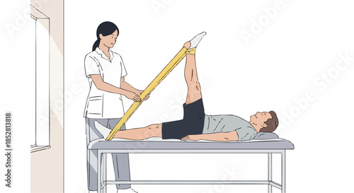Medical Professional Performing Physiotherapy on Patient.