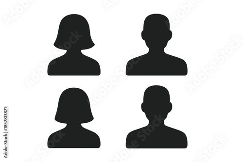 Four Profile Silhouettes