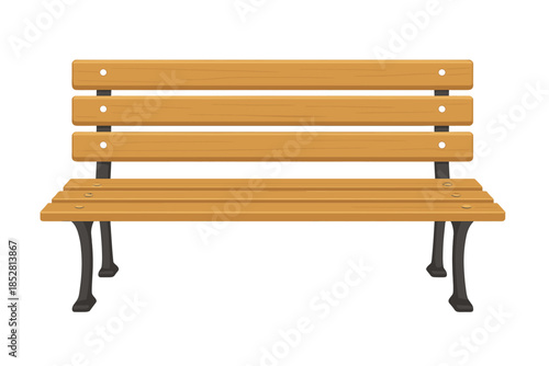 Empty Wooden Park Bench Illuminated by Soft Light