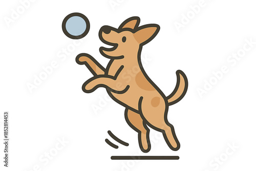 Playful Dog Jumping for Ball