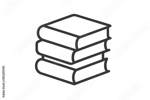 Stack of three books with outlines