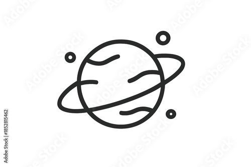 Planet with rings and moons icon