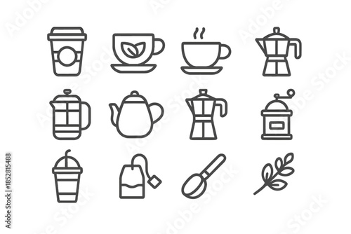 Coffee and Tea Icons Set