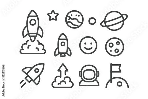 Space Exploration Icons Set