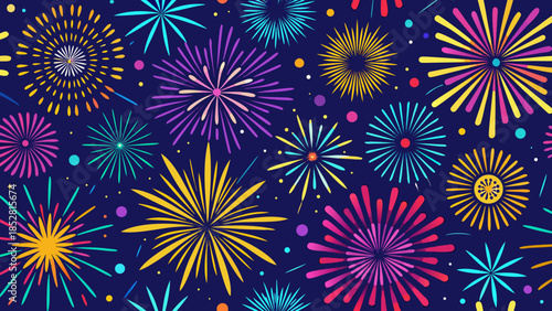 Vibrant firework display