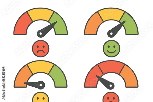 Customer Satisfaction Meter with Smiley Faces
