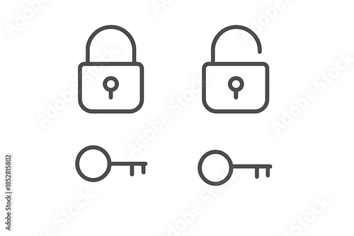 Lock and Key Icons