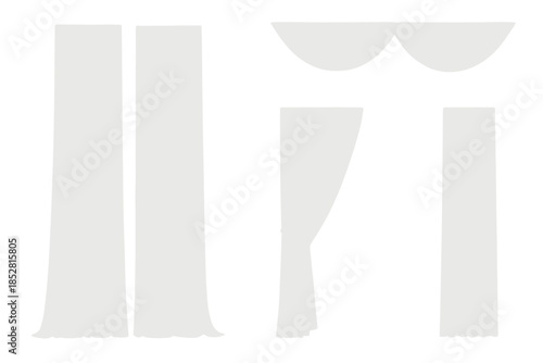 Set of elegant white sheer curtains for interior decoration