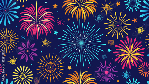 Vibrant fireworks display