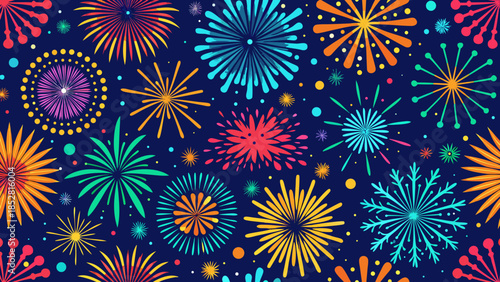 Vibrant fireworks display
