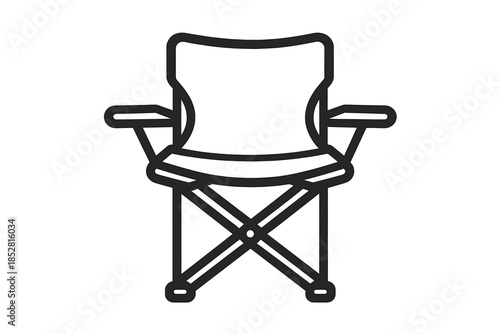 Camp chair outline on gray background