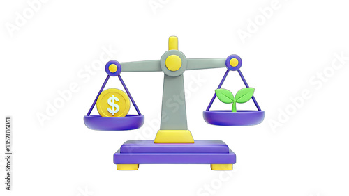 Money vs. Growth: Balance Scale Concept