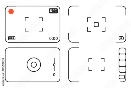 Camera viewfinder interface with recording indicators