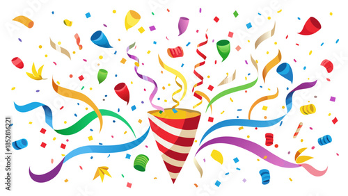 Celebratory party popper with confetti