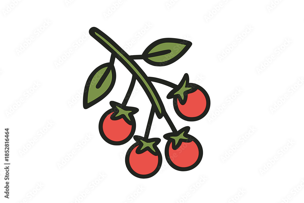Obraz premium Gobo Cherry Icon on Grey Gradient Background
