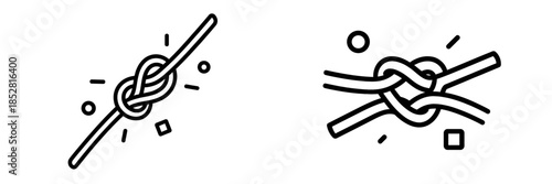 Simplified vector illustration of knot interactions and connections