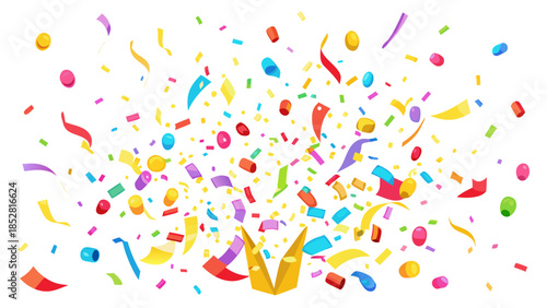 Celebratory confetti explosion